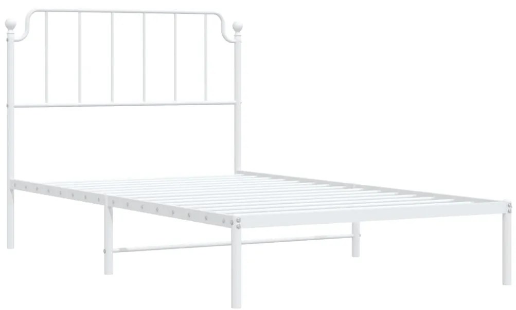 Estrutura de cama em metal com cabeceira 107x203 cm branco
