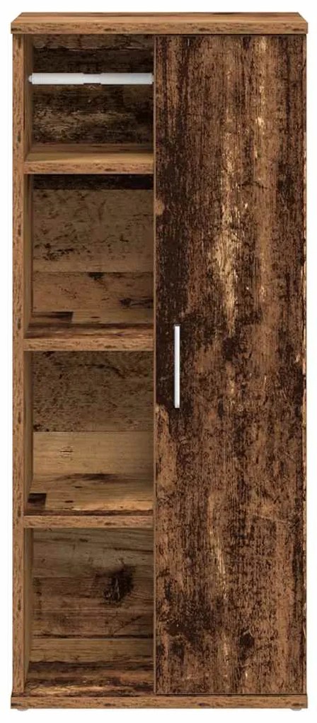 Móvel p/ casa banho c/ suporte rolos 39x22x90 cm madeira velha