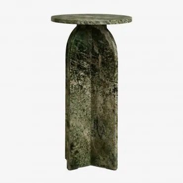 Mesa De Cabeceira Ø30 Cm Em Mármore Graham Mármore Verde Forest - Sklum