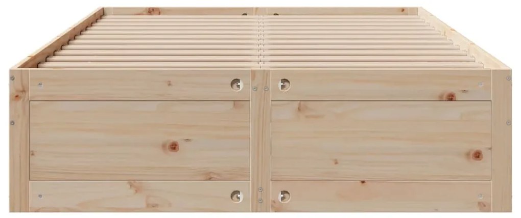 Cama sem colchão com gavetas 140x190 cm madeira de pinho maciça
