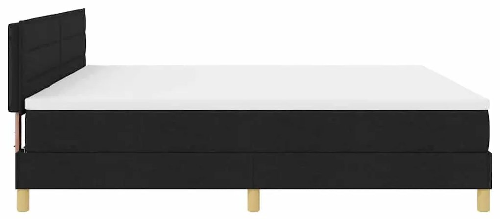 Cama Box com Colchão Preto 200x200 cm Tecido