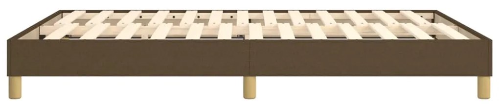 Estrutura de cama sem colchão 140x190 cm tecido castanho-escuro