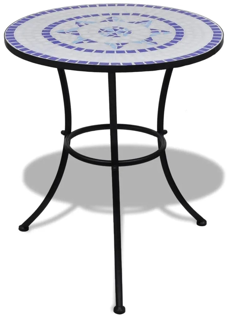 vidaXL Mesa de bistrô 60 cm mosaico azul e branco