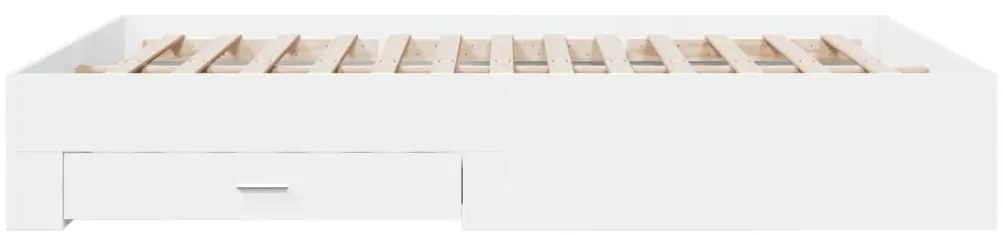 Estrutura de cama c/ gavetas 150x200cm derivados madeira branco