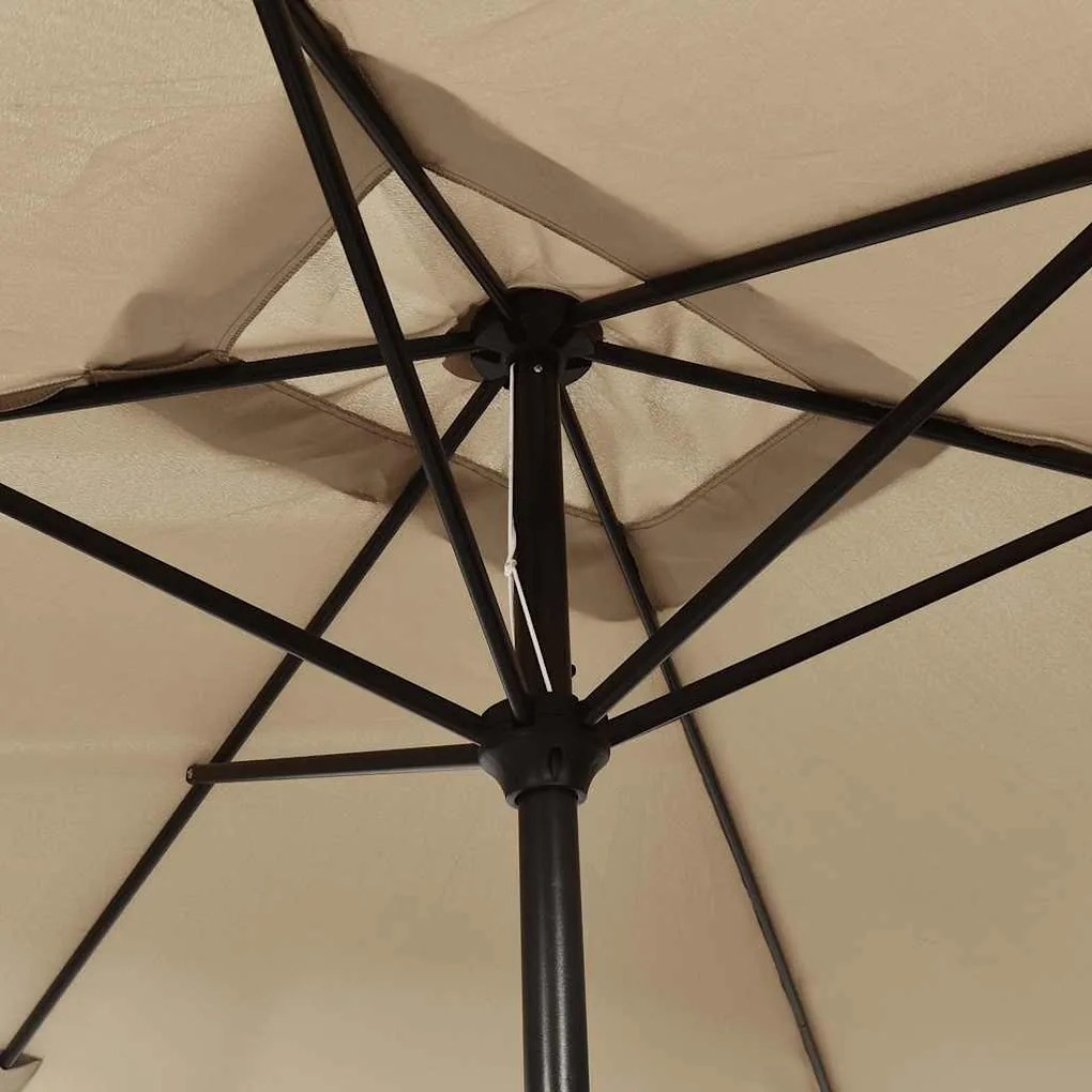 Guarda-sol exterior c/ poste metal 300x200cm cinza-acastanhado