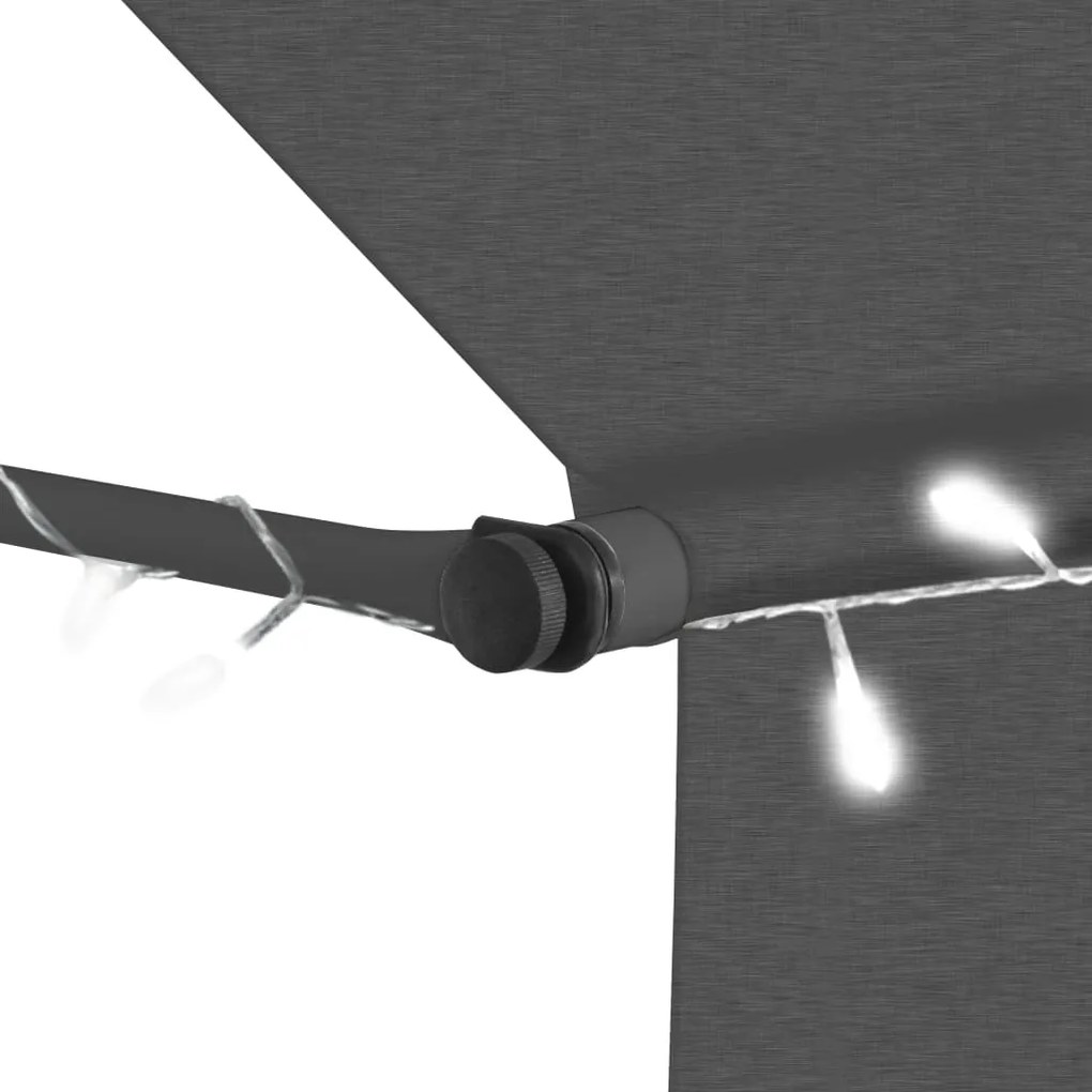 Toldo retrátil manual com LED 100 cm antracite
