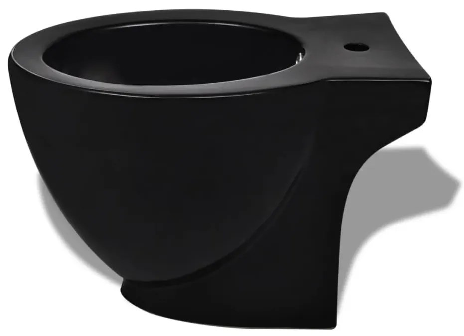 Conjunto de sanita e bidê, cerâmica, em preto