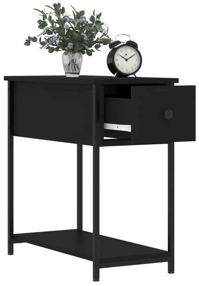 Mesas de cabeceira 2pcs 30x60x60 cm derivados de madeira preto