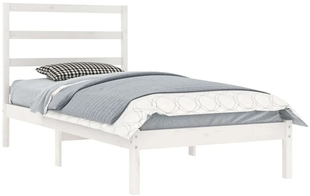 Cama sem colchão 90x200 cm madeira de pinho maciça branco