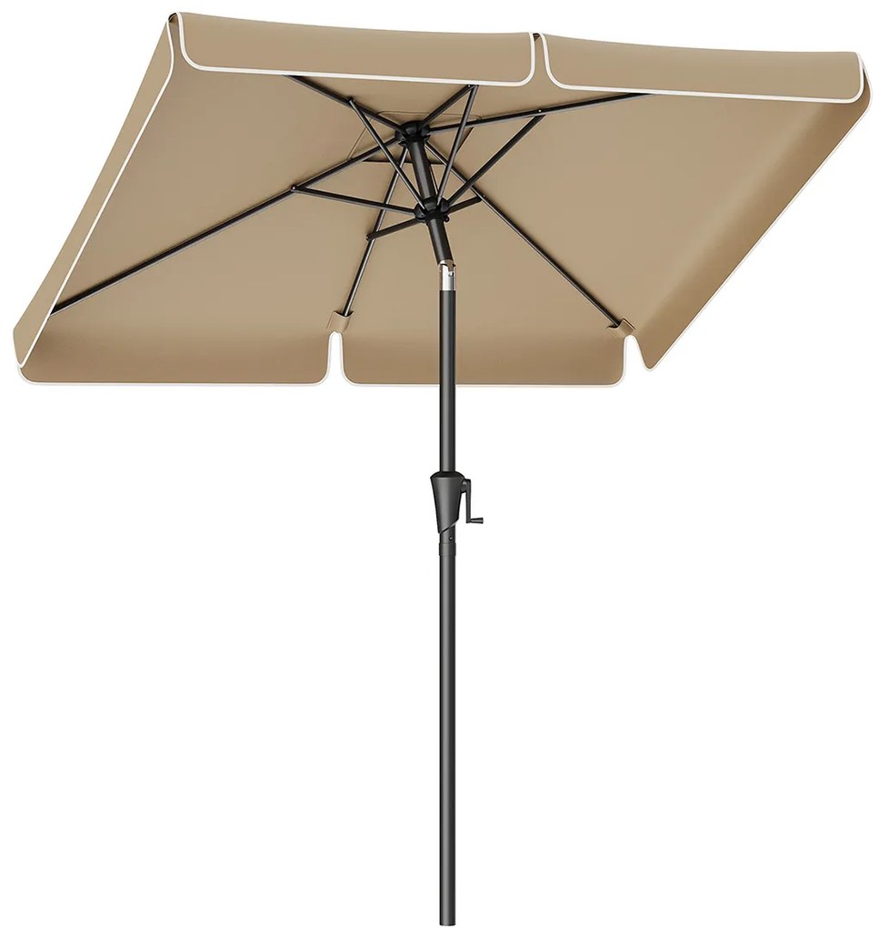 Guarda-sol de varanda, jardim retangular 200 x 150 cm com inclinação taupe