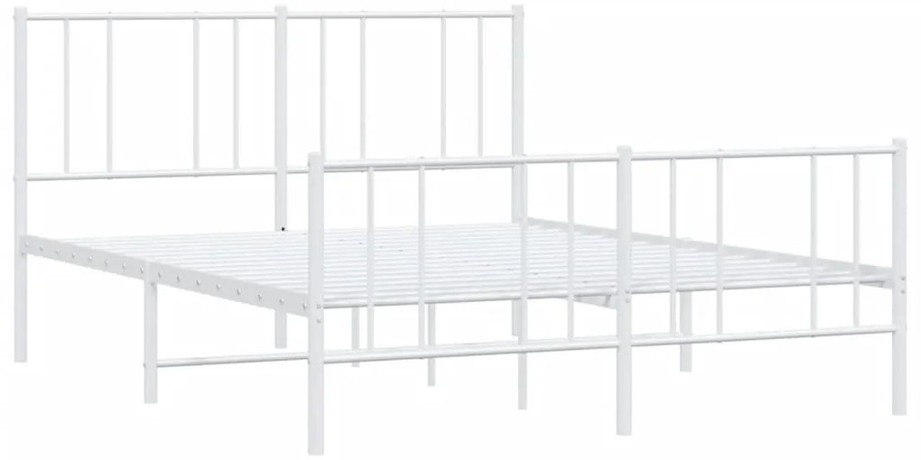 Estrutura de cama com cabeceira e pés 120x190 cm metal branco