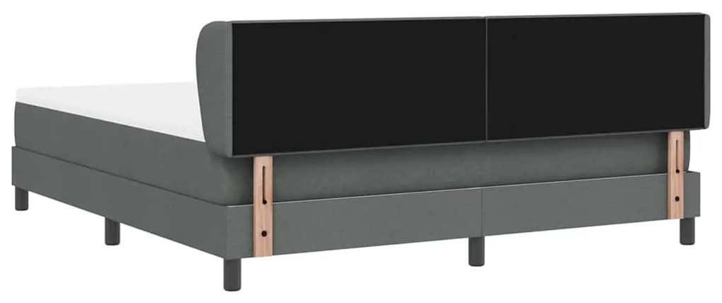 cama box spring vidaXL com colchão cinza escuro 180x200 cm tecido