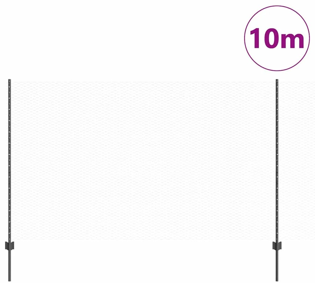 Postes de Cerca vidaXL 10 pcs U-Channel Cinzento 140 cm Aço