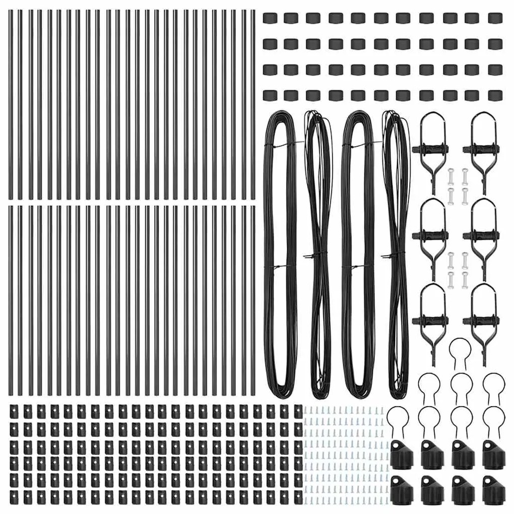 Posts de cerca 52 pcs Cinza Ø32mm 120cm Aço Galvanizado