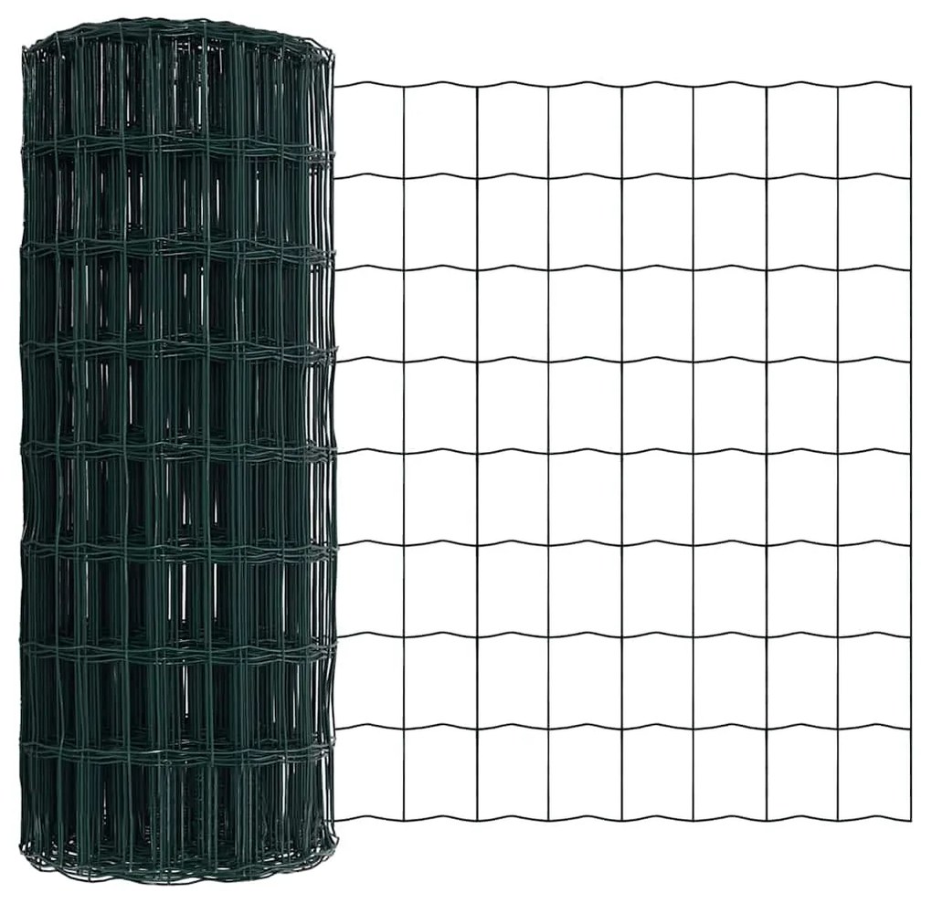 Cerca Euro com 7 Postes Flangeados 0.6x10 m em Aço Galvanizado