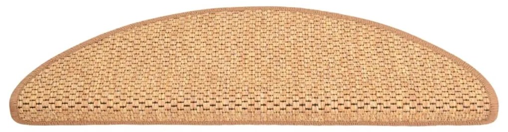 Tapetes escada adesivos aspeto sisal 15 pcs 65x21x4 cm laranja