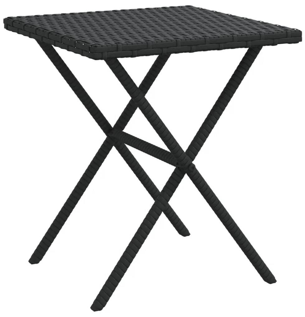 Espreguiçadeiras com mesa 2 pcs vime PE preto