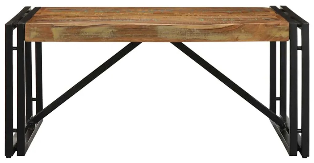 Mesa de centro multicor 80x80x35 cm madeira maciça recuperada