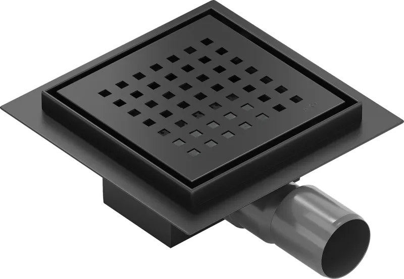Mexen Flat-Q M08 ralo de piso quadrado 15 x 15 cm, preto - 1710515