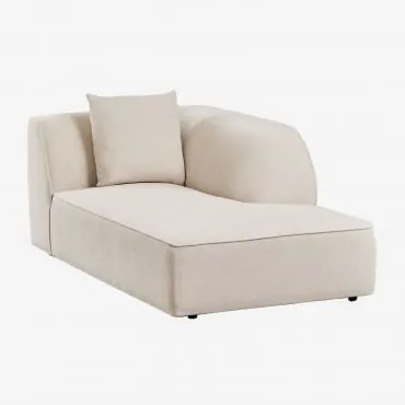 Módulo Chaise Longue Direito Para Sofá Modular Estofado Cardea Chenille Bege Creme - Sklum