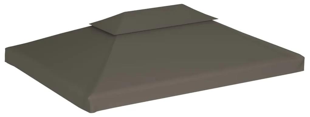 Cobertura gazebo c/ 2 camadas 310 g/m² 4x3 m cinza-acastanhado