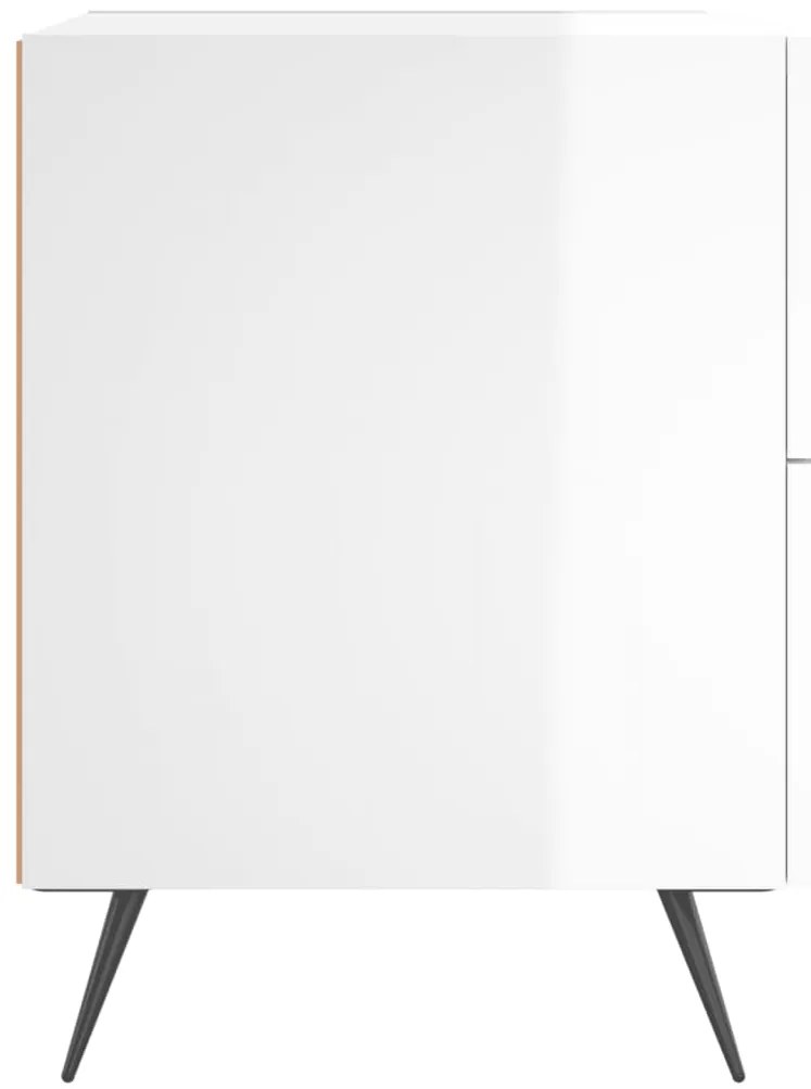 Mesa de cabeceira derivados de madeira branco brilhante