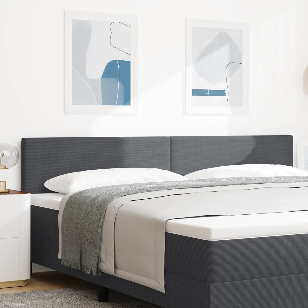 Cabeceira LED vidaXL Design Simples Cinza Escuro 100 cm em Tecido de Corduroy
