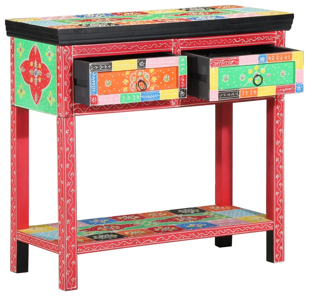 Mesa de Consola vidaXL com Gavetas Multicolorida em Madeira Engenharia