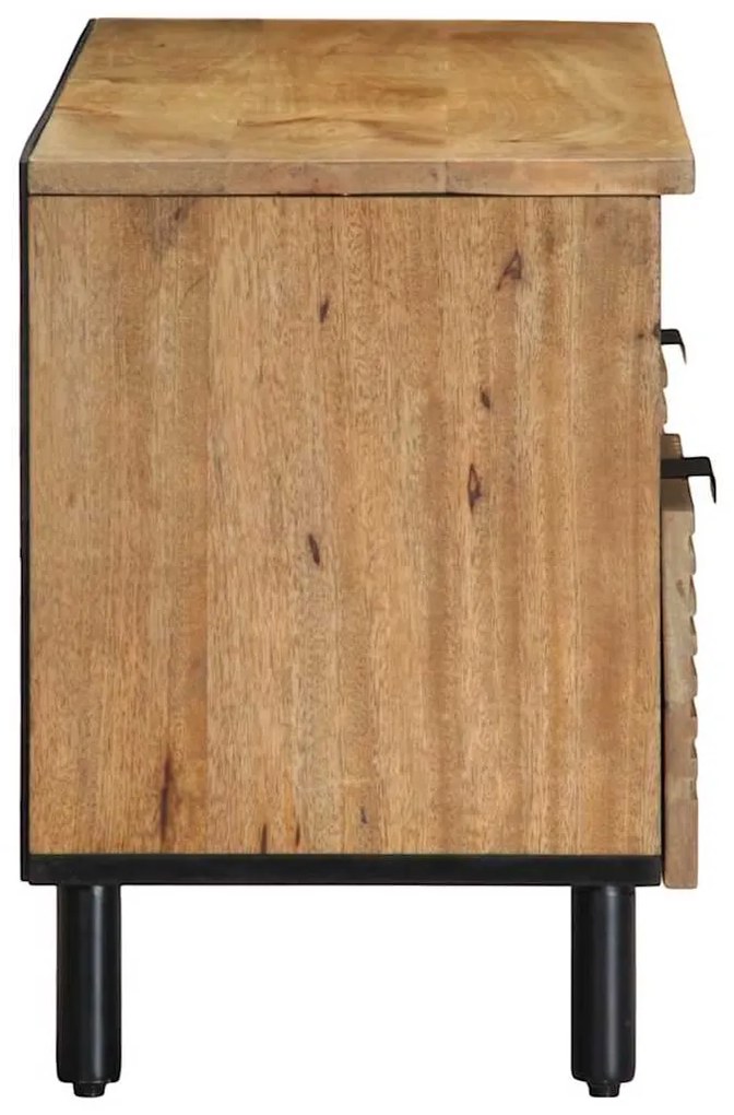 Móvel de TV 100x33x46 cm madeira de mangueira maciça castanho