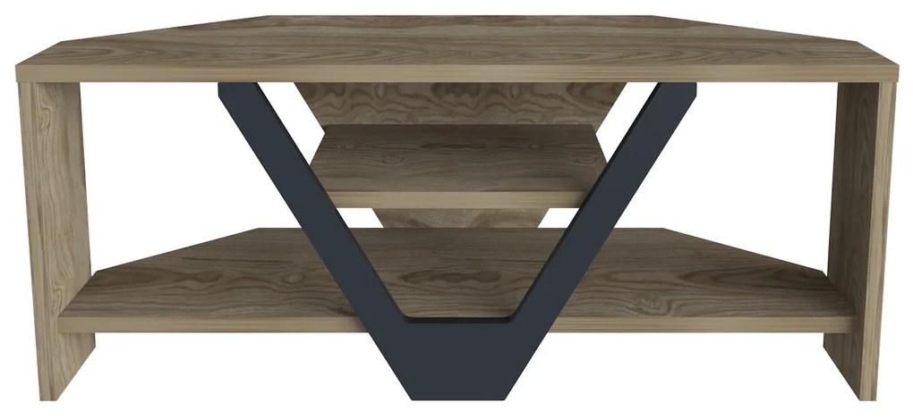 Móvel para TV Karin – Nogueira e Preto – 90x35x36,8 cm