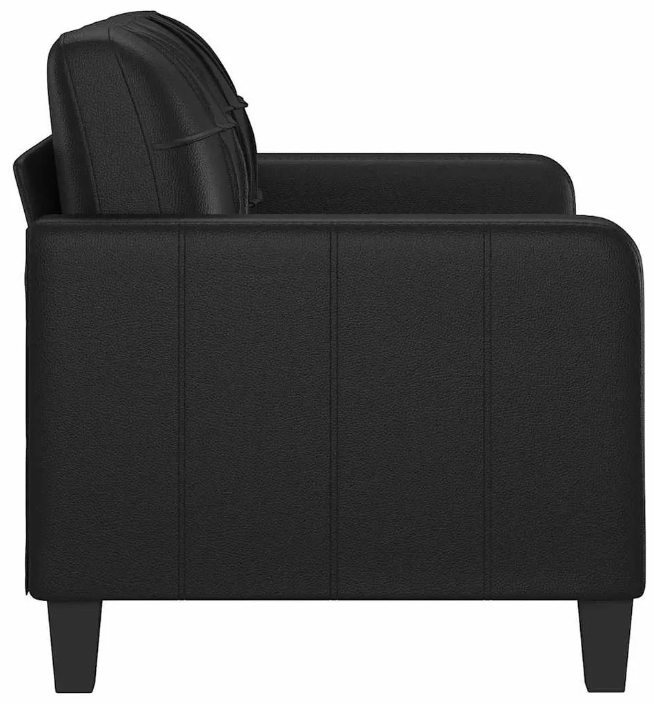 Sofá de 2 lugares 120 cm couro artificial preto