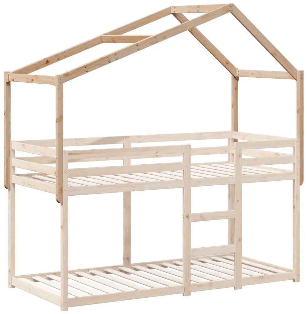 Telhado de cama infantil 213x85,5x144,5 cm madeira pinho maciça
