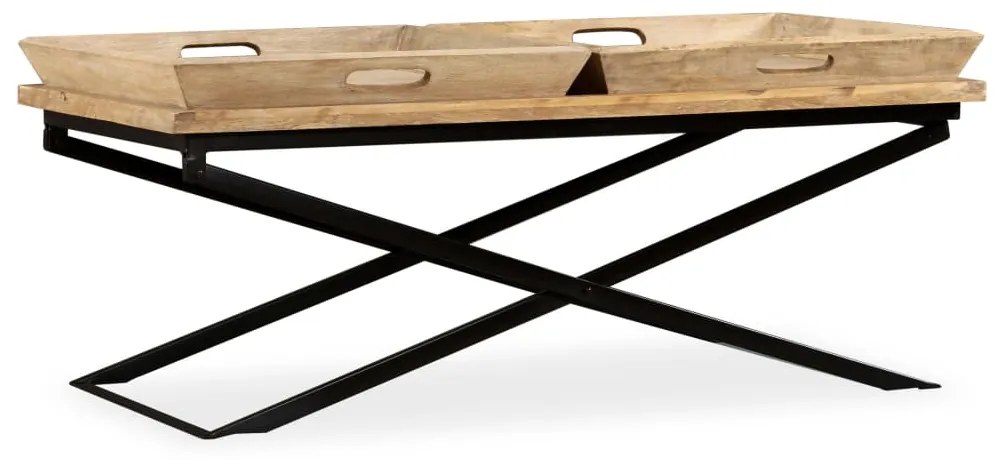 vidaXL Mesa de centro madeira de mangueira maciça 110x55x42 cm