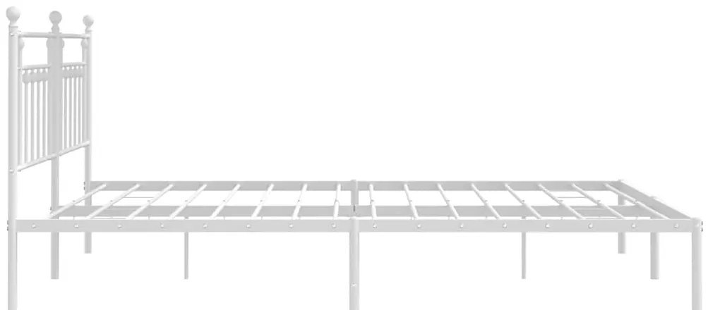 Estrutura de cama com cabeceira 193x203 cm metal branco