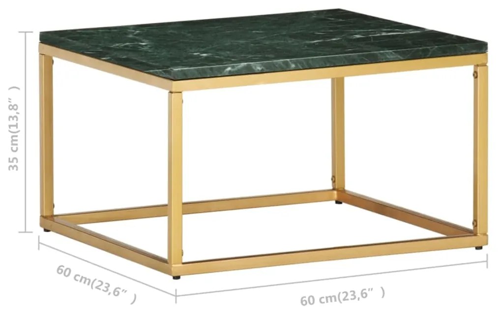 Mesa de centro 60x60x35cm pedra genuína textura mármore verde