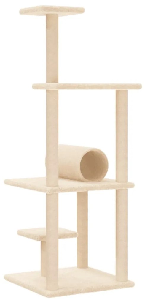 Árvore para gatos c/ postes arranhadores sisal 136 cm cor creme