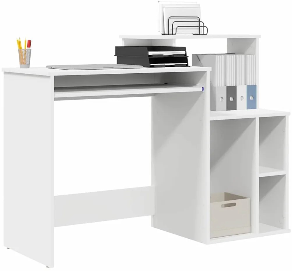 Mesa com Armazenamento Branca 120.5x44x88.5 cm Madeira Reconstituída