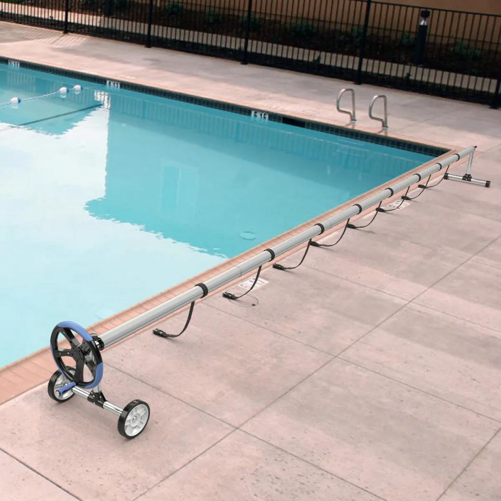 Carretel 5,5 m  de piscina com tubo de metal Ideal para Piscinas Exteriores 58 x 62 x 550 cm