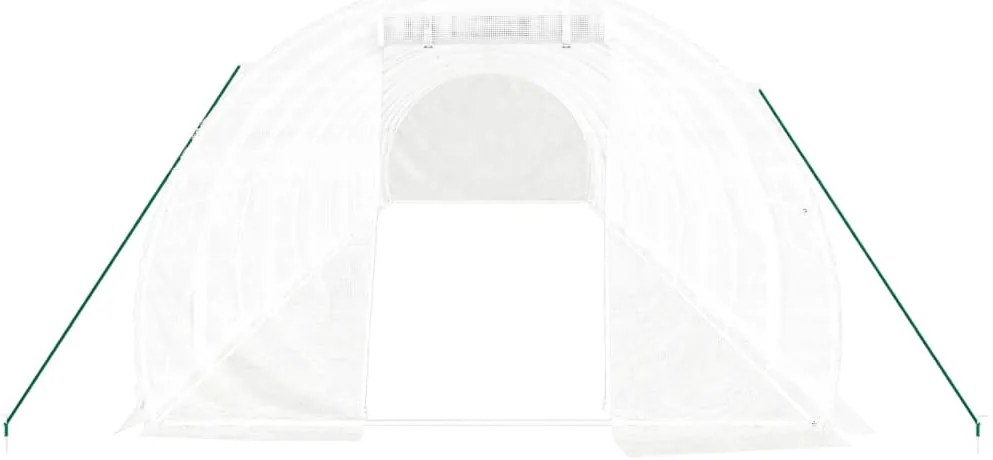 Estufa com estrutura de aço 36 m² 12x3x2 m branco