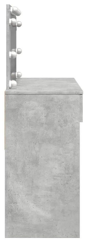 Toucador com LEDs 100x40x120 cm cinzento cimento