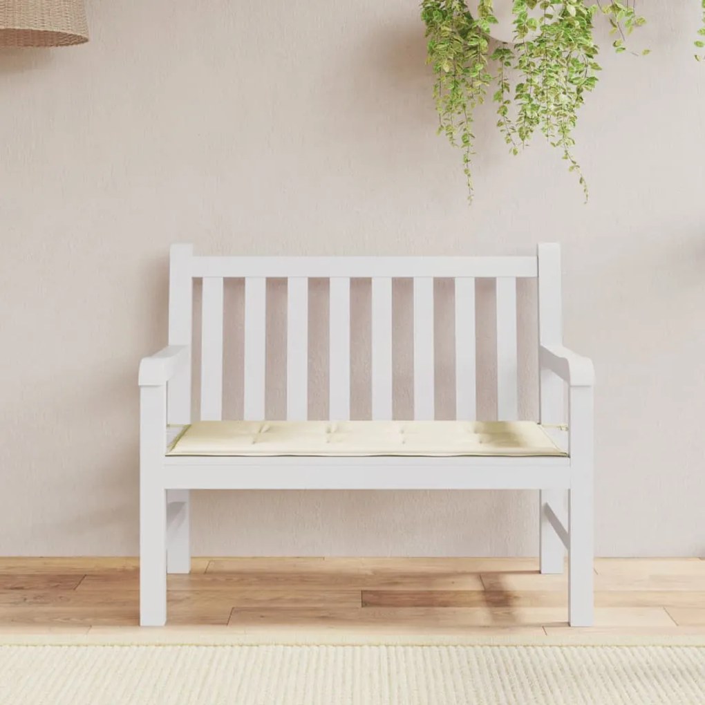 vidaXL Almofadão p/ banco de jardim 120x50x3cm tecido oxford creme