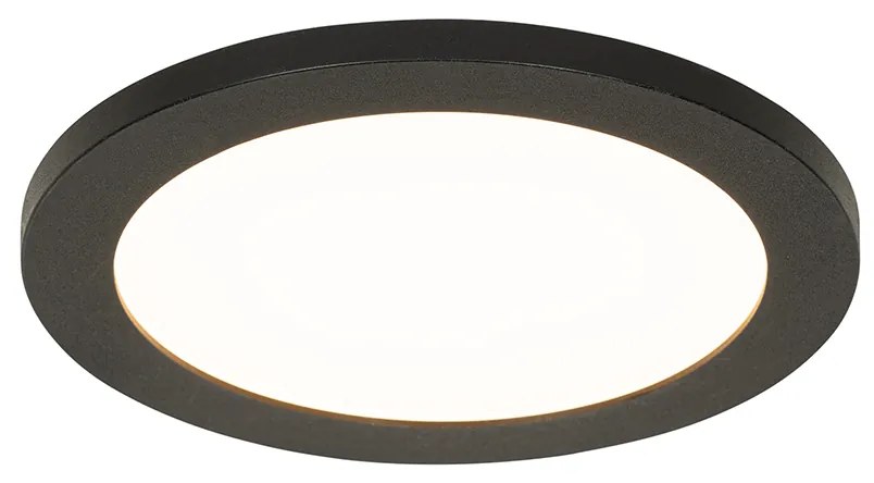 Candeeiro de teto moderno preto 22,5 cm incl. LED IP44 - Steve Moderno