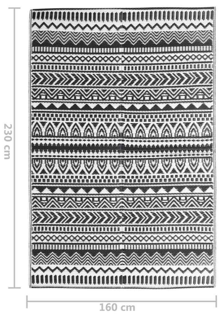 Tapete de exterior 160x230 cm ARAKIL PP preto