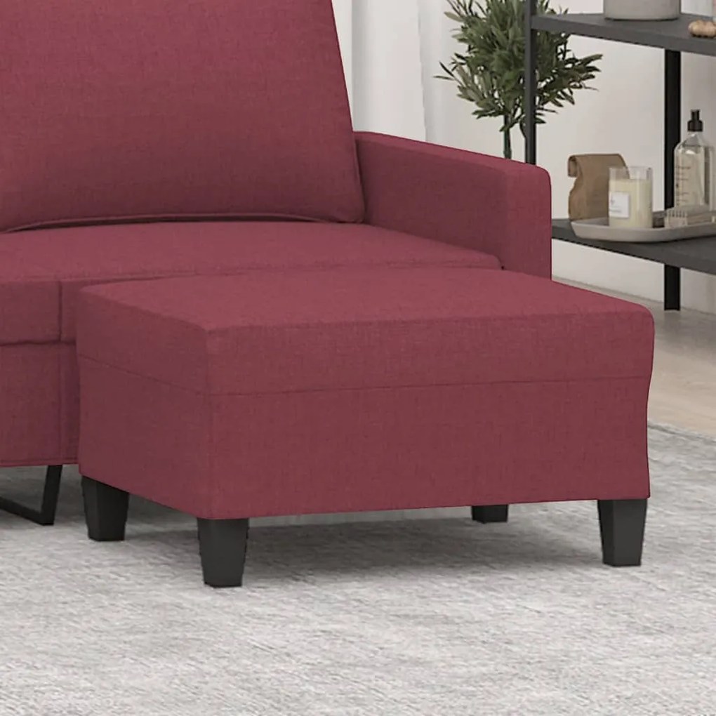 vidaXL Apoio de pés 70x55x41 cm tecido vermelho-tinto
