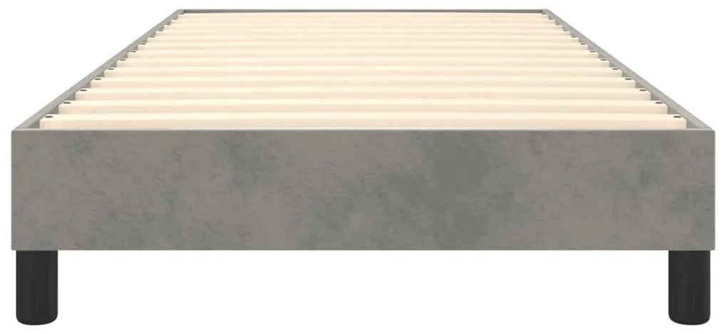 Estrutura de cama sem colchão 90x200 cm veludo cinzento-claro