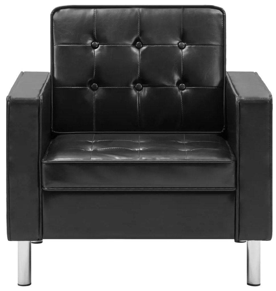 Poltrona em couro artificial preto