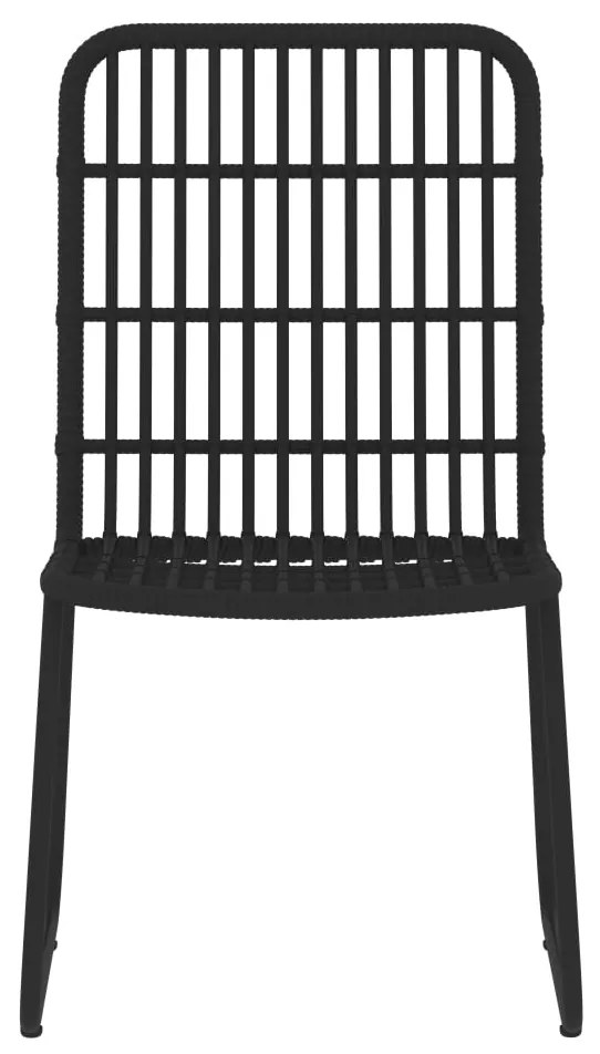 3 pcs conjunto de jantar para jardim preto