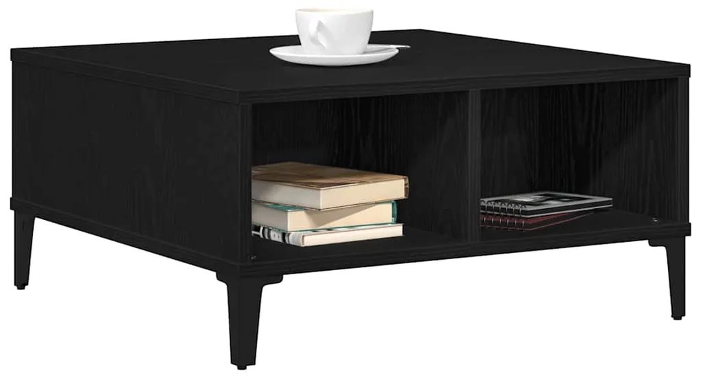 Mesa de Centro vidaXL Preto Carvalho 60x60x30 cm Madeira Consolidade
