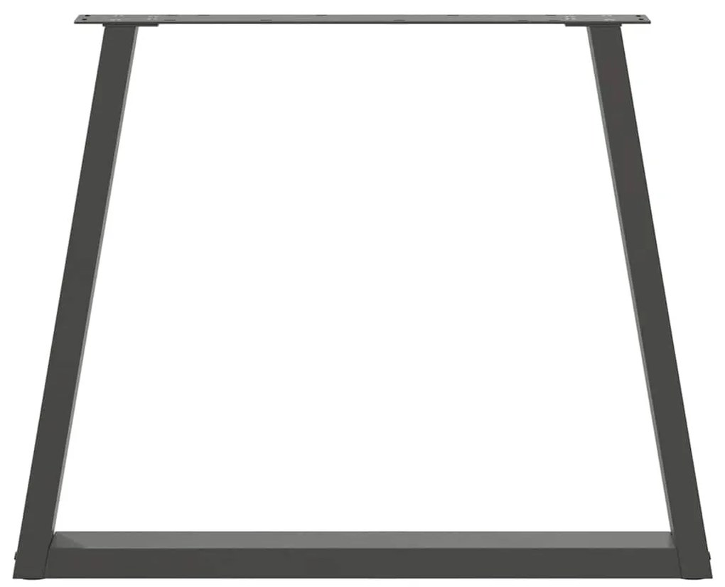 Pés para mesa de jantar em V, 3 peças, antracite, 70x(72-73,3) cm, aço