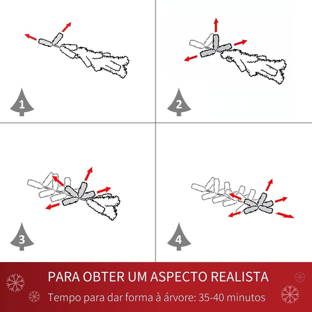 Árvore de Natal Artificial Ø105x210cm com 1440 Pontas de PVC e 75 Pinh